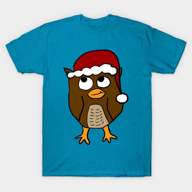 Santa Hat Owl T-Shirt by Eric03091978